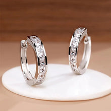 925 Sterling Silver Zircon Circle Earrings