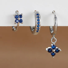 3-piece Zircon Flower Dangle Earrings Set