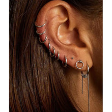 2-Pieces Minimal Stainless Steel Hoop Earrings