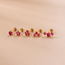 2-Pieces Mini Crystal Stud Earrings Set