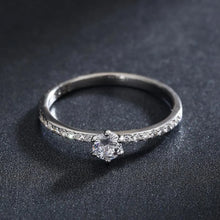 Classic Moissanite Sterling Silver Ring
