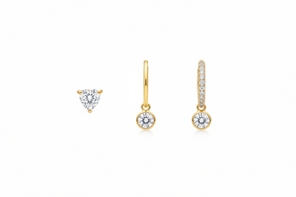 3 Piece Round & Star Drop Earring Set