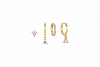 3 Piece Round & Star Drop Earring Set